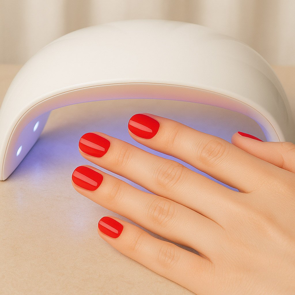 Curing UV gel nail stickers